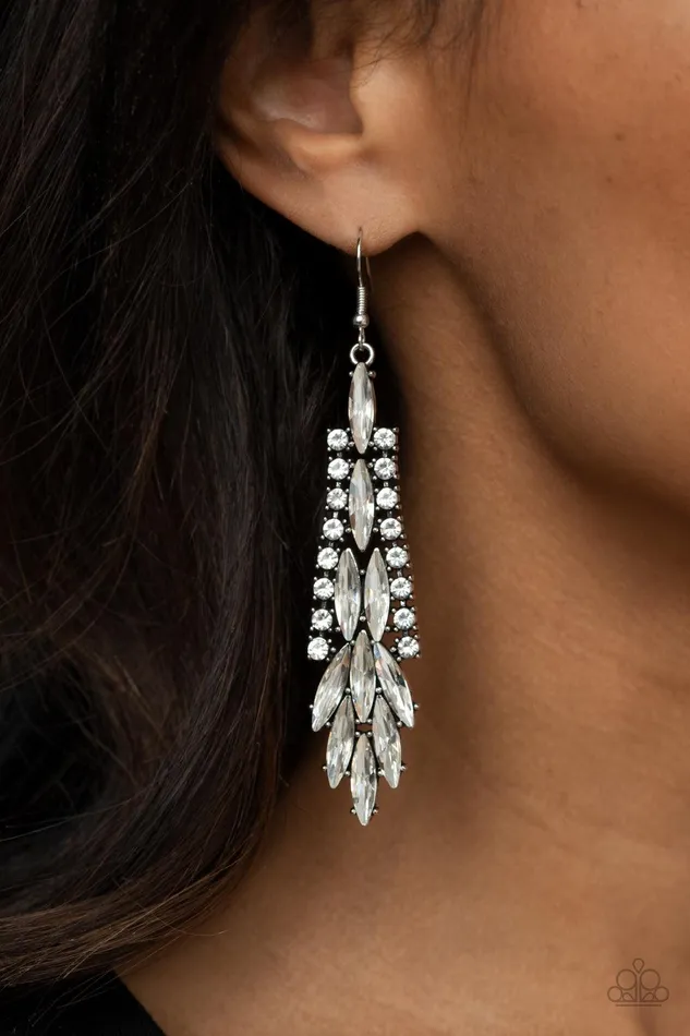 Paparazzi Accessories Crown Heiress White Earrings Jewelry by Bretta Earrings