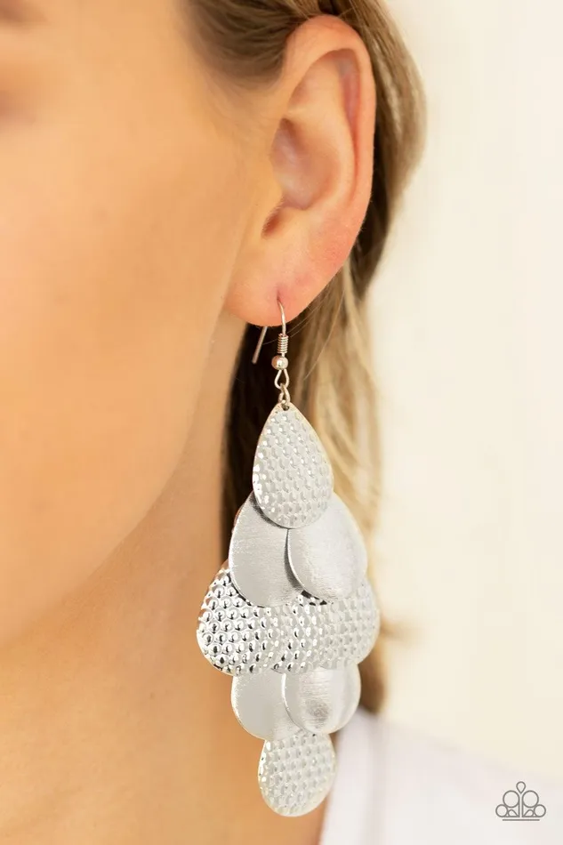 Paparazzi Accessories Earrings Chime Time Silver Earrings Jewelry by Bretta