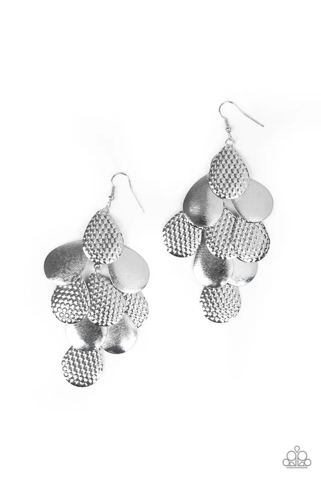 Paparazzi Accessories Earrings Chime Time Silver Earrings Jewelry by Bretta