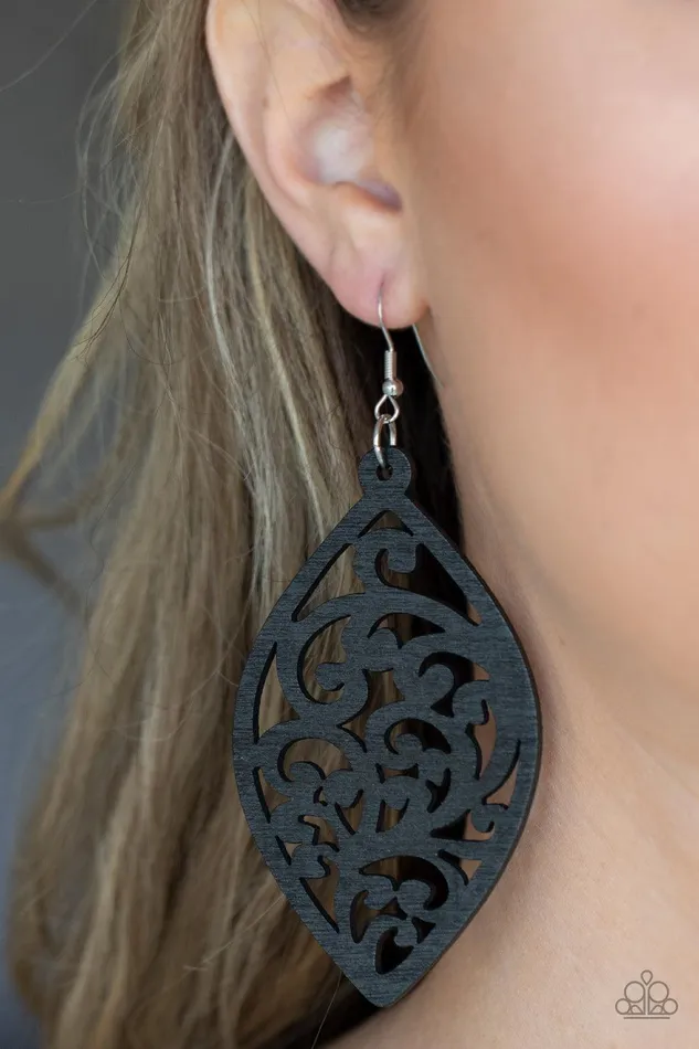 Paparazzi Accessories Earrings Coral Garden Black Earrings Jewelry by Bretta