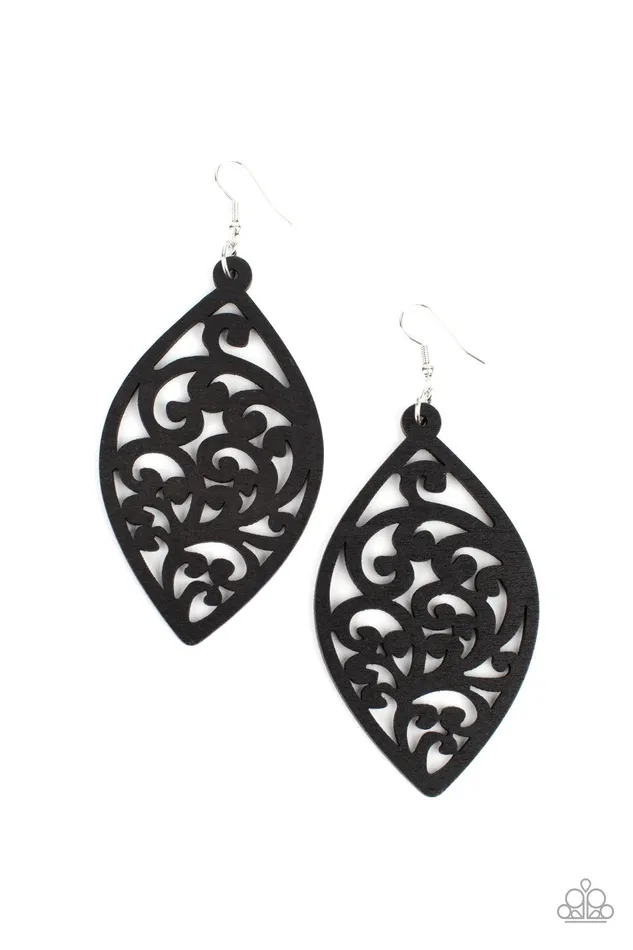 Paparazzi Accessories Earrings Coral Garden Black Earrings Jewelry by Bretta