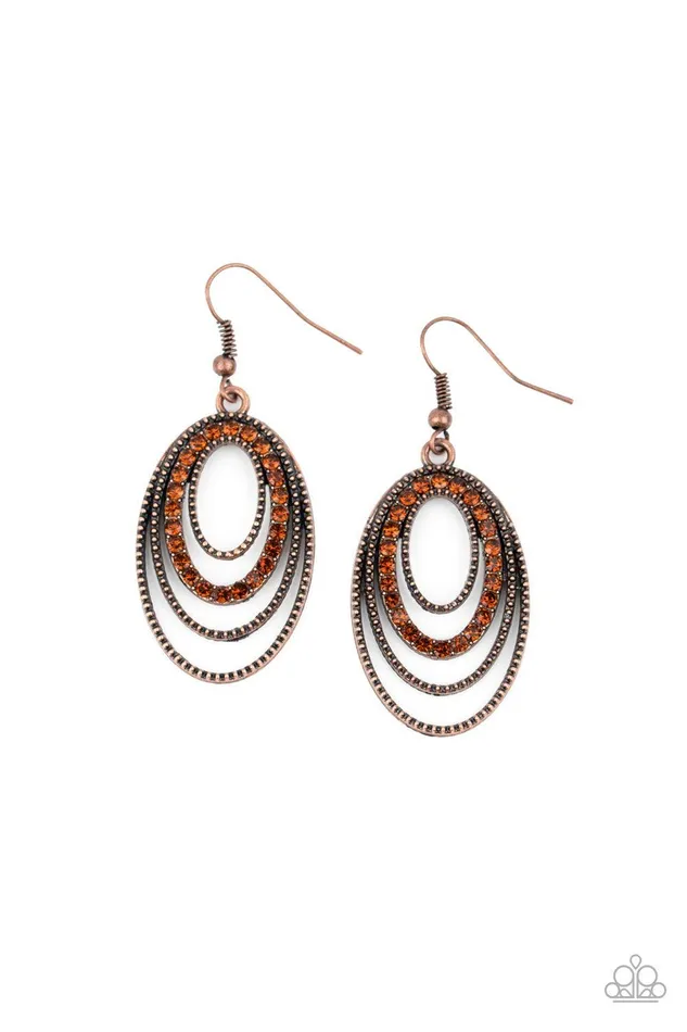 Paparazzi Accessories Earrings Date Night Diva Copper Earrings Jewelry by Bretta