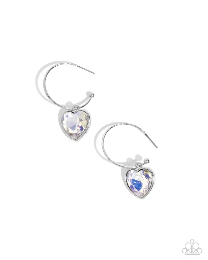 Paparazzi Accessories Earrings Diamond of the Night White Earrings Jewelry by Bretta