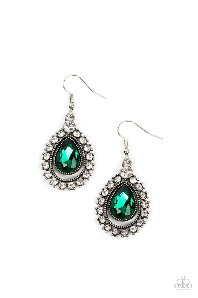 Paparazzi Accessories Earrings Divinely Duchess Green Earrings Jewelry by Bretta