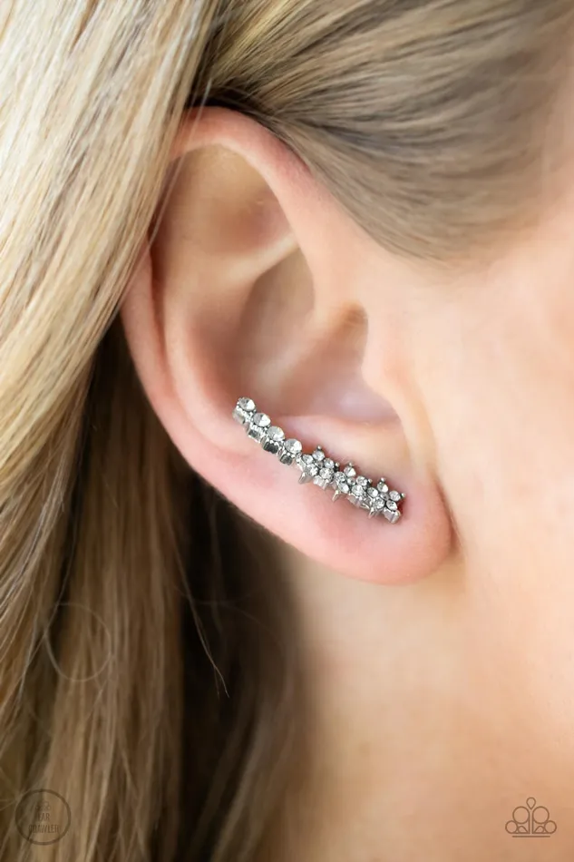 Paparazzi Accessories Earrings Flowery Finale White Ear Crawler Earrings Jewelry by Bretta Paparazzi Accessories Earrings Flowery Finale White Ear Crawler Earrings Jewelry by Bretta