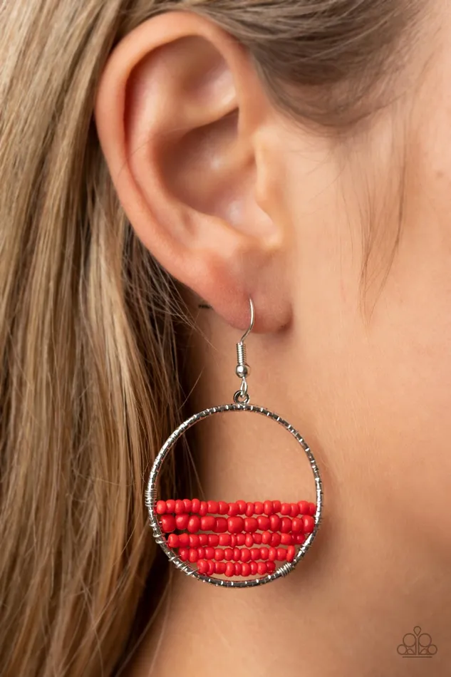 Paparazzi Accessories Earrings HeadOverHorizons Red Earrings Jewelry by Bretta