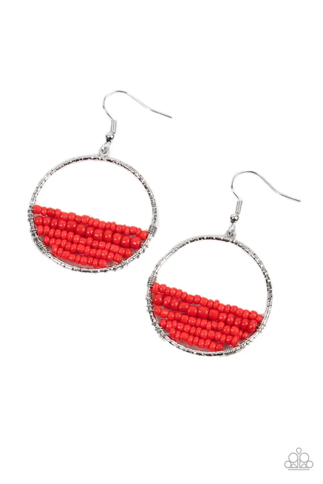 Paparazzi Accessories Earrings HeadOverHorizons Red Earrings Jewelry by Bretta