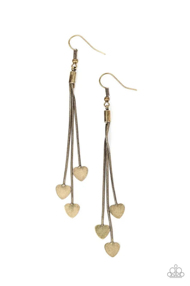 Paparazzi Accessories Earrings Higher Love Brass Earrings Jewelry by Bretta