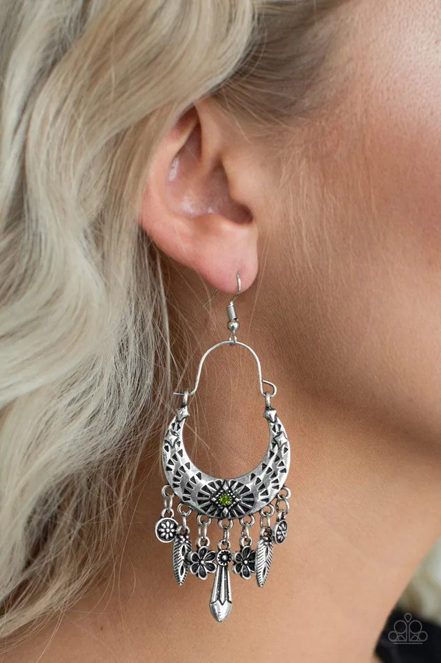 Paparazzi Accessories Earrings Nature Escape Green Earrings Jewelry by Bretta