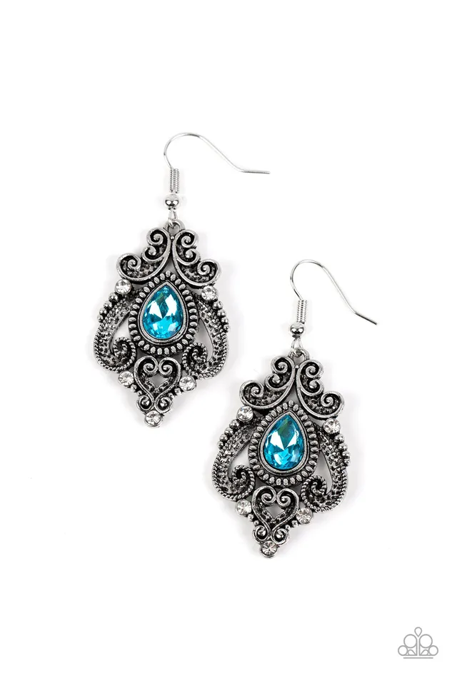 Paparazzi Accessories Earrings Palace Perfection Blue Earrings Jewelry by Bretta