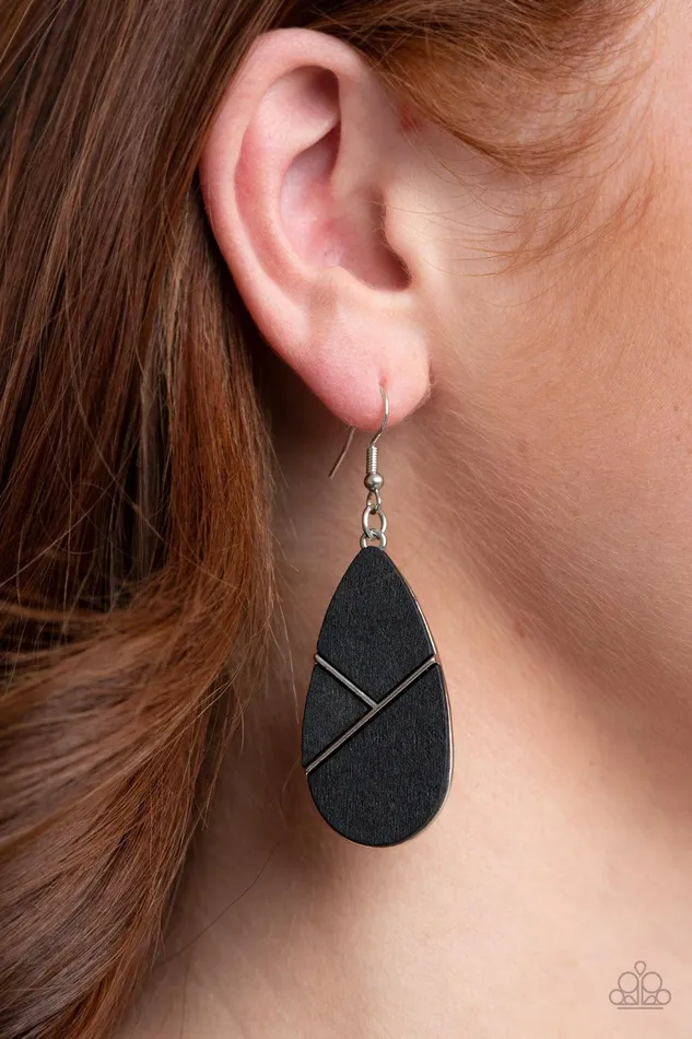 Paparazzi Accessories Earrings Sequoia Forest Black Earrings Jewelry by Bretta