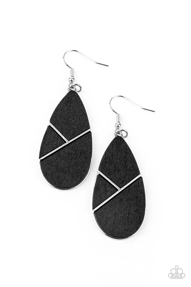 Paparazzi Accessories Earrings Sequoia Forest Black Earrings Jewelry by Bretta