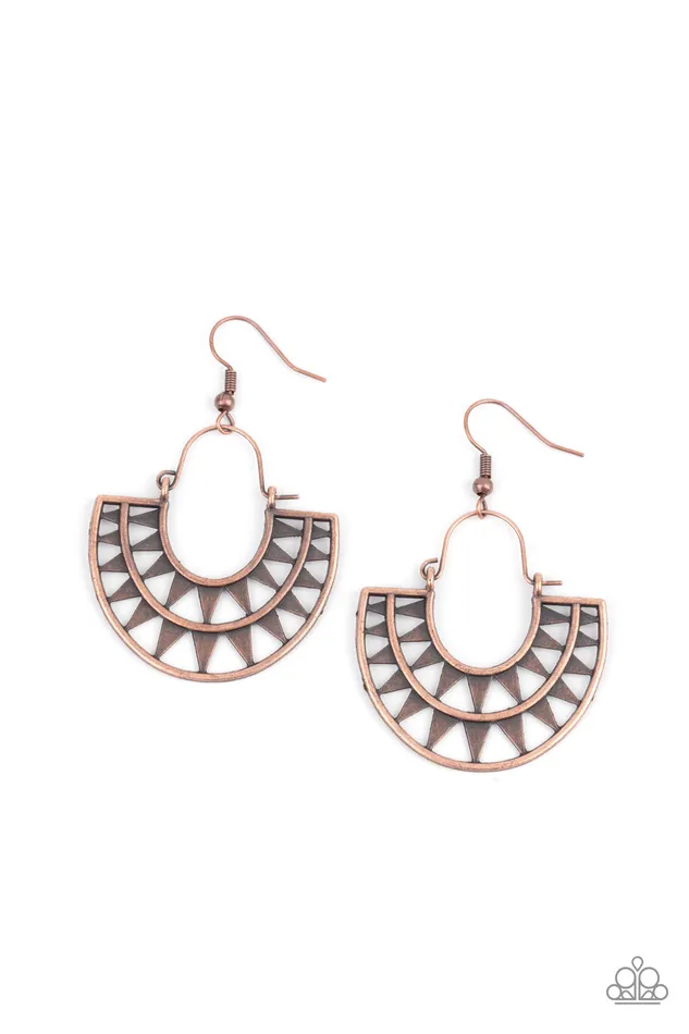 Paparazzi Accessories Earrings Solar Surge Copper Earrings Jewelry by Bretta