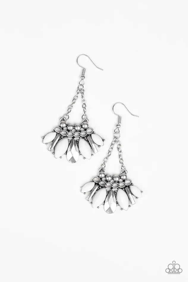 Paparazzi Accessories Earrings Terra Tribe White Earrings Jewelry by Bretta