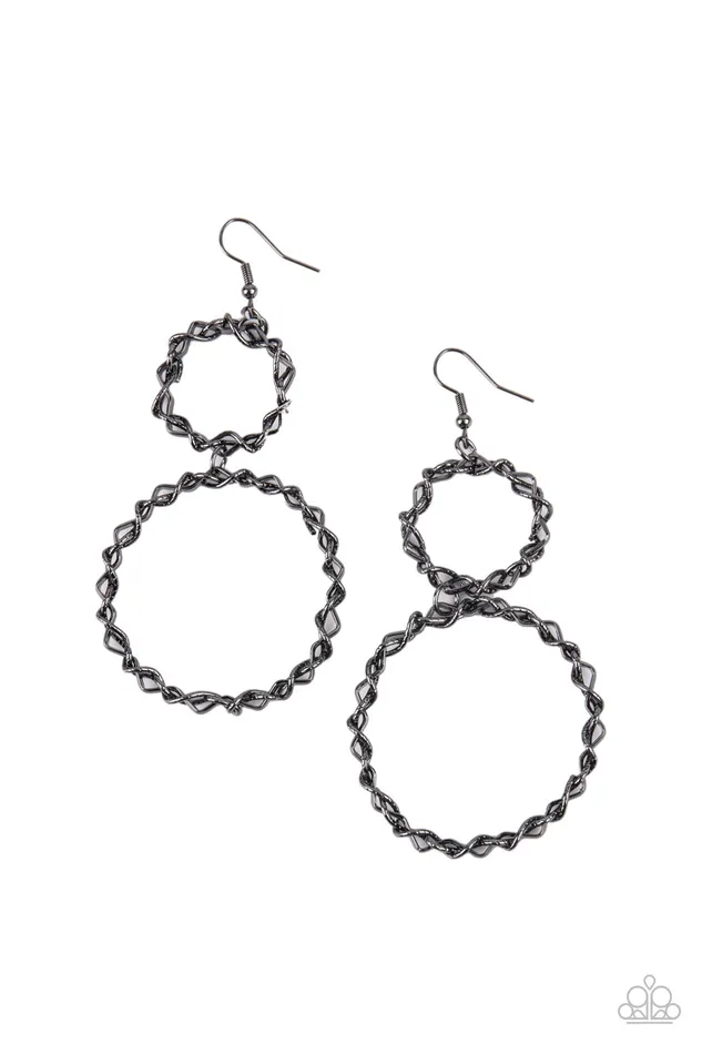 Paparazzi Accessories Earrings Twist of FABULOUS Black Earrings Jewelry by Bretta