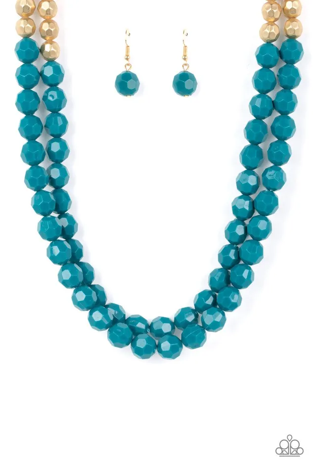Paparazzi Accessories Greco Getaway Blue Necklace Jewelry by Bretta Necklaces