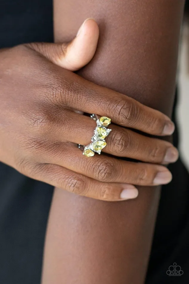 Paparazzi Accessories Majestically Modern Yellow Ring Jewelry by Bretta Rings