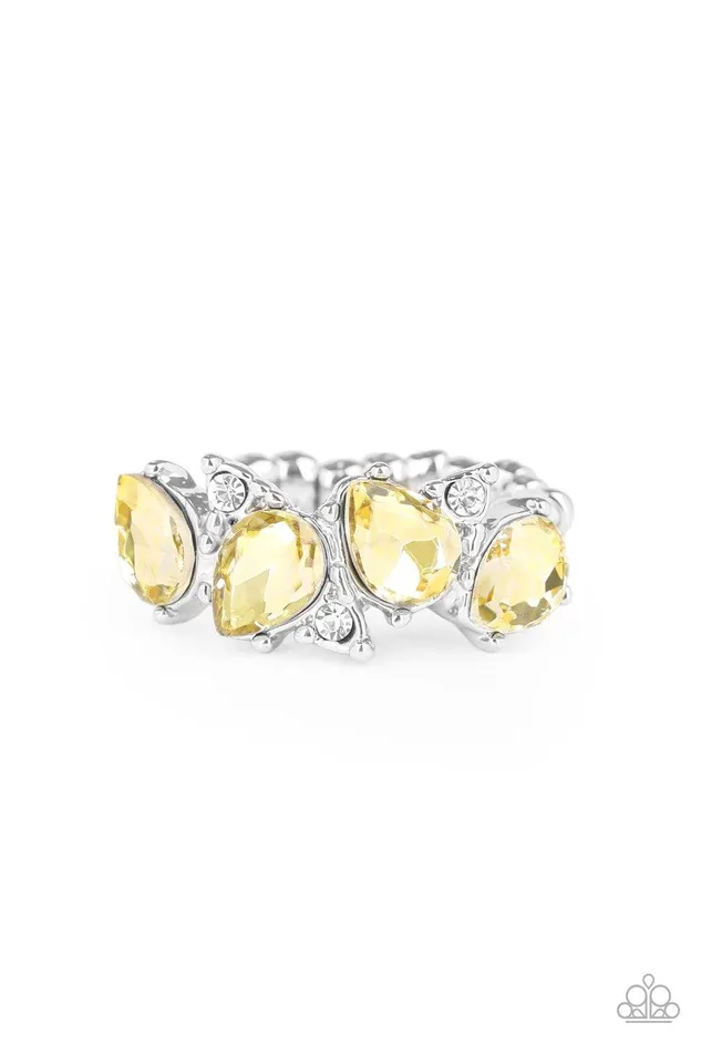 Paparazzi Accessories Majestically Modern Yellow Ring Jewelry by Bretta Rings