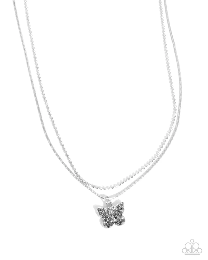 Paparazzi Accessories Necklaces Adorable Ascension Silver Butterfly Necklace Jewelry by Bretta