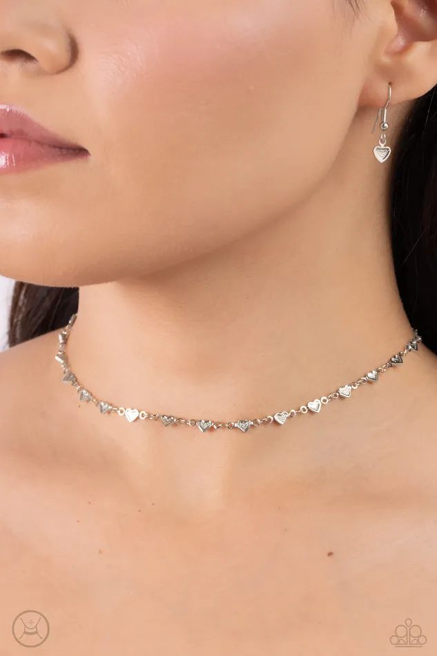 Paparazzi Accessories Necklaces Cupid Catwalk Silver Heart Necklace Jewelry by Bretta Paparazzi Accessories Necklaces Cupid Catwalk Silver Heart Necklace Jewelry by Bretta