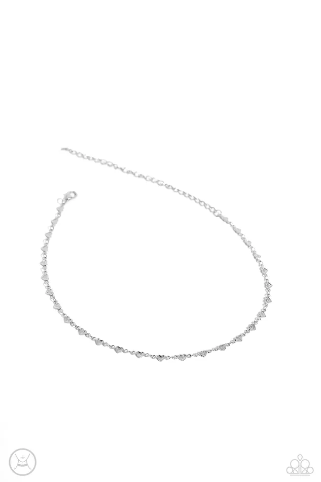 Paparazzi Accessories Necklaces Cupid Catwalk Silver Heart Necklace Jewelry by Bretta