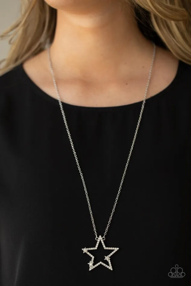 Paparazzi Accessories Necklaces I Pledge Allegiance to the Sparkle White Necklace Jewelry by Bretta Paparazzi Accessories Necklaces I Pledge Allegiance to the Sparkle White Necklace Jewelry by Bretta