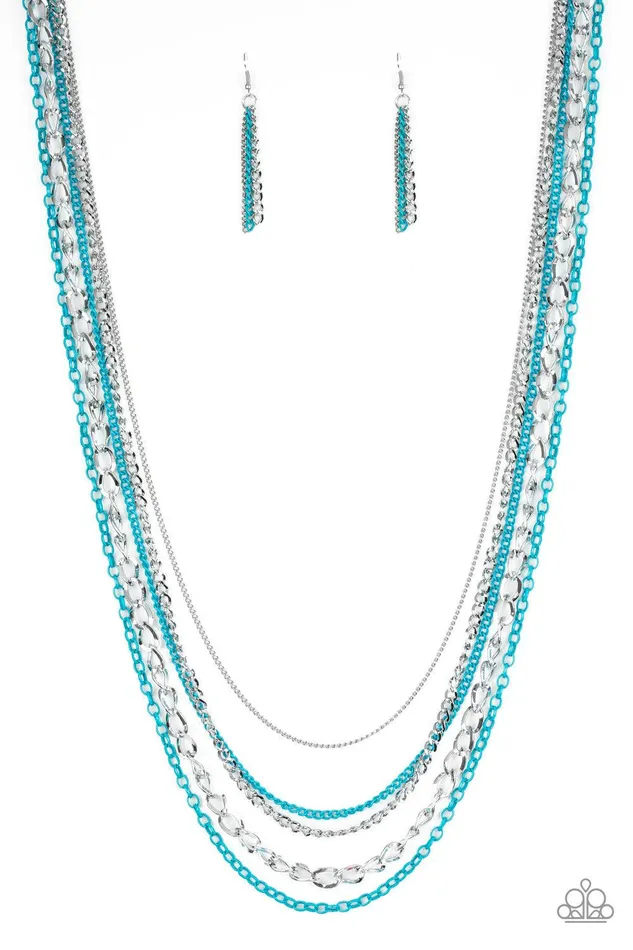 Paparazzi Accessories Necklaces Industrial Vibrance Blue Necklace Jewelry by Bretta