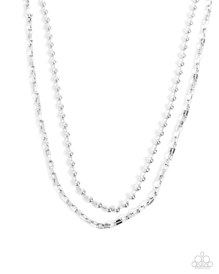 Paparazzi Accessories Necklaces Laidback Layers Silver Necklace Jewelry by Bretta