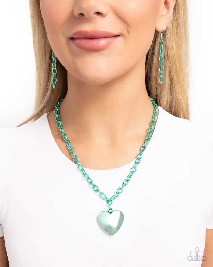 Paparazzi Accessories Necklaces Loving Luxury Green Heart Necklace Jewelry by Bretta Paparazzi Accessories Necklaces Loving Luxury Green Heart Necklace Jewelry by Bretta