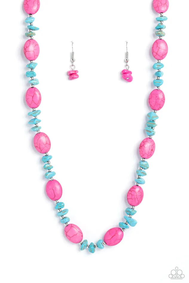 Paparazzi Accessories Necklaces Stone Age Showcase Pink Necklace Jewelry by Bretta