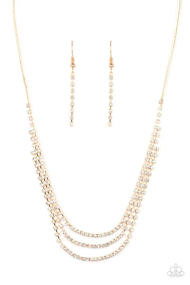 Paparazzi Accessories Necklaces Surreal Sparkle Gold Necklace Jewelry by Bretta