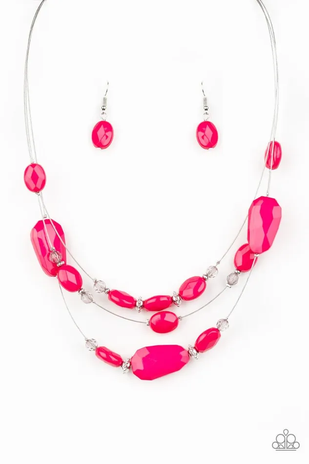 Paparazzi Accessories Radiant Reflections Pink Necklace Jewelry by Bretta Necklaces