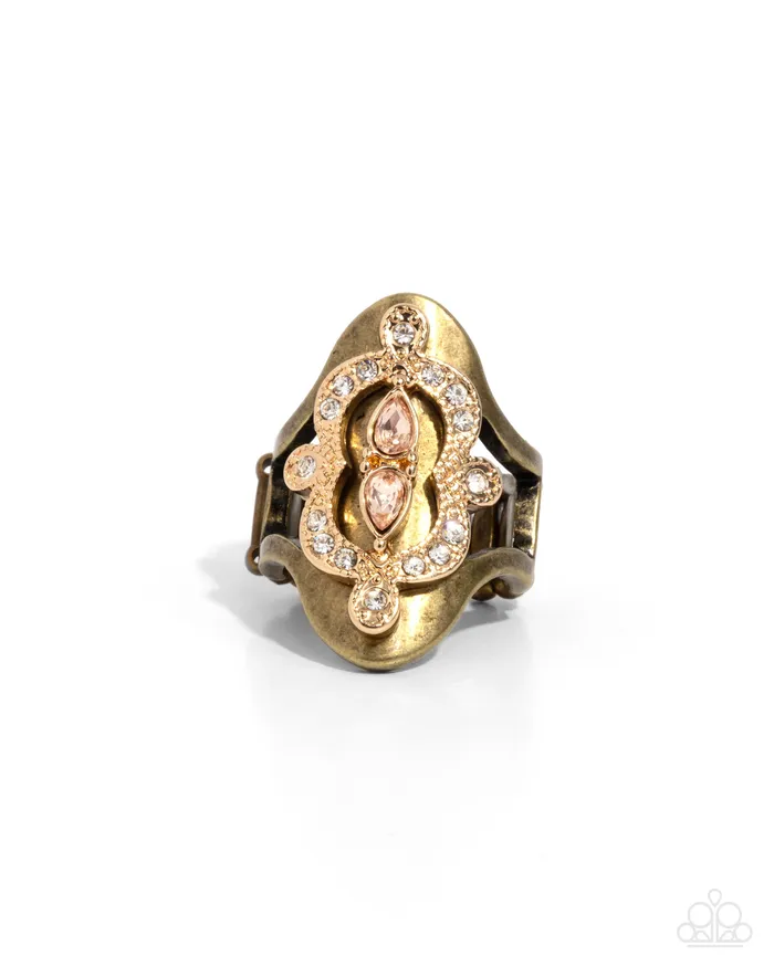 Paparazzi Accessories Rings Tiered Timeline Brass Ring Jewelry by Bretta
