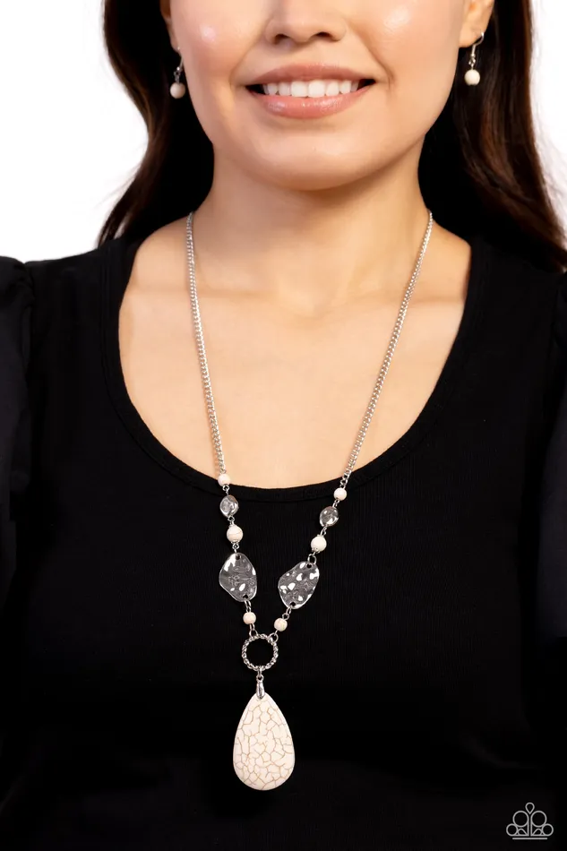 Paparazzi Accessories Sagebrush Sanctuary White Necklace Jewelry by Bretta Necklaces Paparazzi Accessories Sagebrush Sanctuary White Necklace Jewelry by Bretta Necklaces