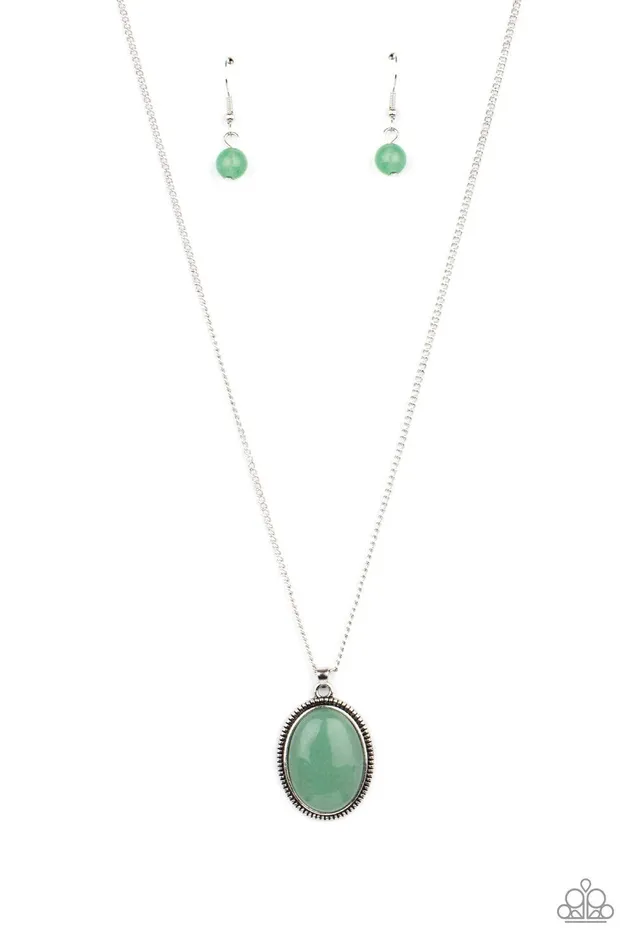 Paparazzi Accessories Tranquil Talisman Green Necklace Jewelry by Bretta Necklaces
