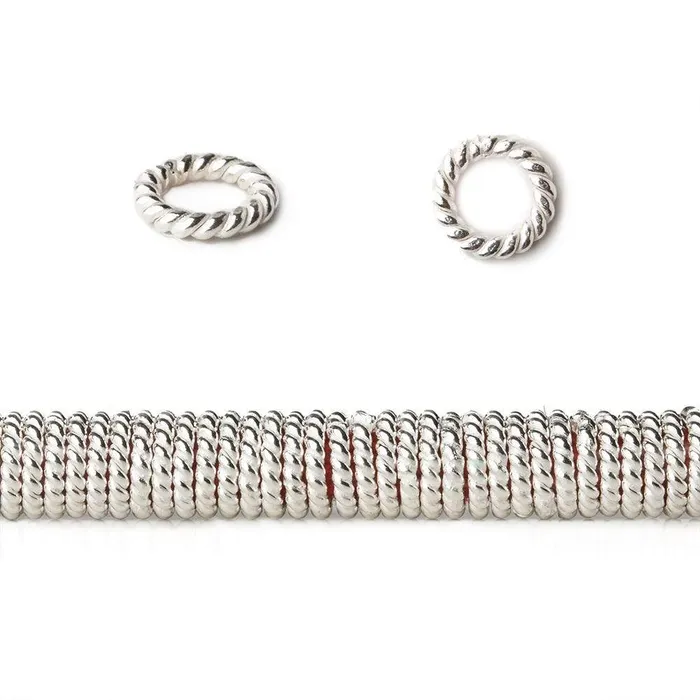 Rings 6mm Sterling Silver Plated Copper Twisted Jumpring 8 inch 174 beads Beadsofcambaycom Rings 6mm Sterling Silver Plated Copper Twisted Jumpring 8 inch 174 beads Beadsofcambaycom