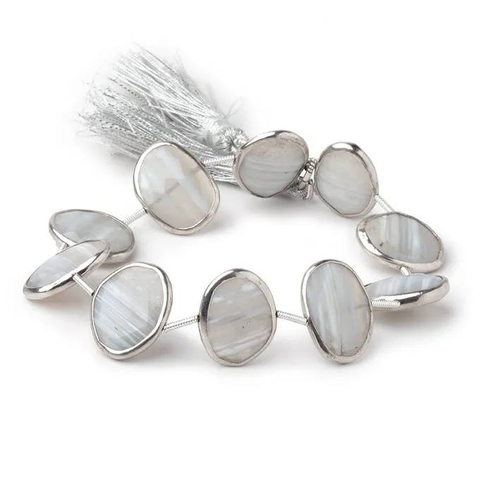 Rings Beadsofcambaycom 1617mm Sterling Silver Bezel Banded Agate Faceted Nuggets 7 inch 10 Beads Rings Beadsofcambaycom 1617mm Sterling Silver Bezel Banded Agate Faceted Nuggets 7 inch 10 Beads