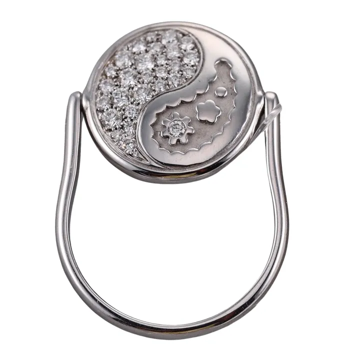 Rings Carrera Y Carrera Carrera y Carrera Aqua Diamond Yin Yang Gold Flip Ring Rings Carrera Y Carrera Carrera y Carrera Aqua Diamond Yin Yang Gold Flip Ring