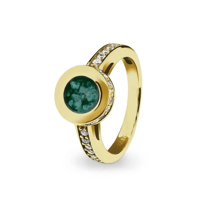 Rings EverWith EverWith Ladies Round Halo Memorial Ashes Ring with Fine Crystals