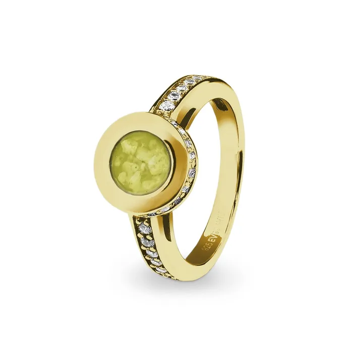 Rings EverWith EverWith Ladies Round Halo Memorial Ashes Ring with Fine Crystals