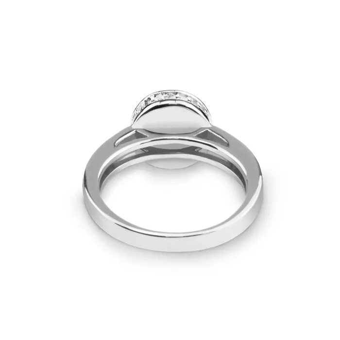 Rings EverWith EverWith Ladies Round Halo Memorial Ashes Ring with Fine Crystals
