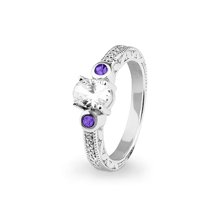 Rings EverWith EverWith Ladies Serenity Memorial Ashes Ring with Fine Crystals Rings EverWith EverWith Ladies Serenity Memorial Ashes Ring with Fine Crystals