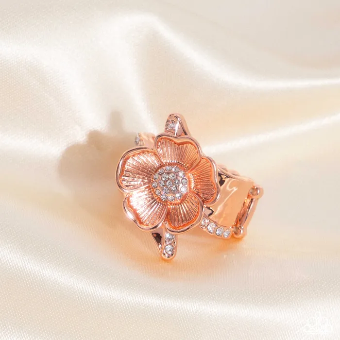 Rings Floral Fact Copper Ring Jewelry by Bretta Paparazzi Accessories
