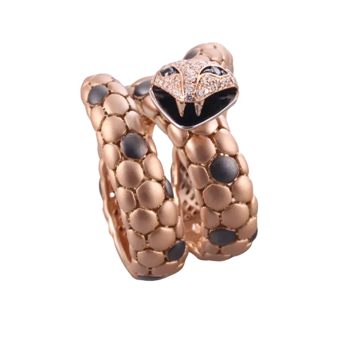 Rings Giloro Rose Gold Diamond Snake Wrap Ring Giloro