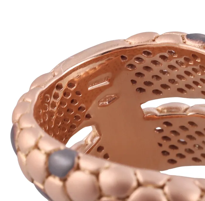 Rings Giloro Rose Gold Diamond Snake Wrap Ring Giloro