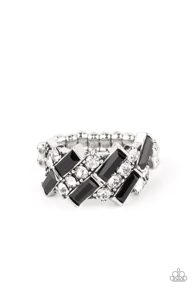 Rings Noble Novelty Black Ring Jewelry by Bretta Paparazzi Accessories