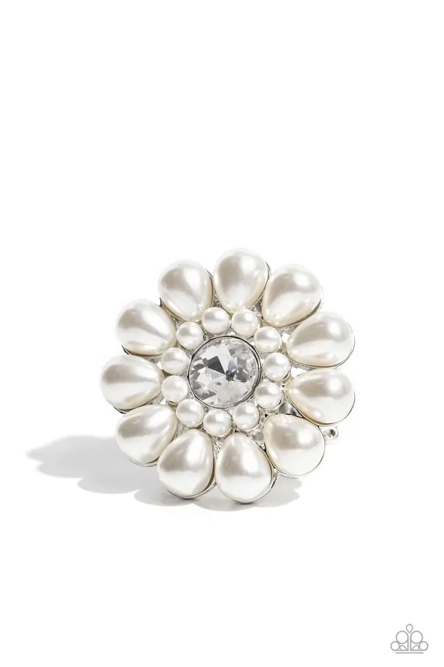 Rings Paparazzi Accessories PEARL Talk White Ring Jewelry by Bretta