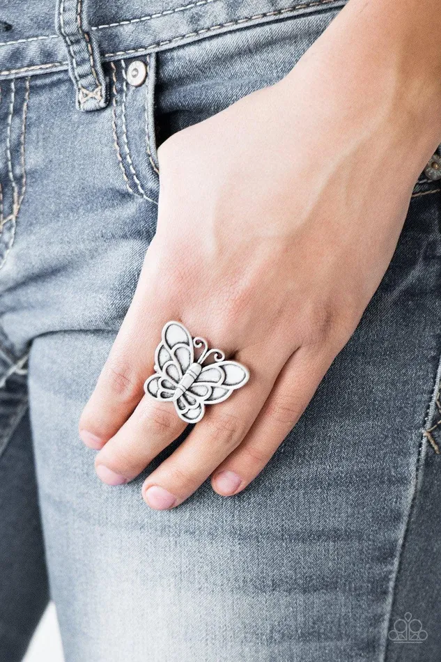 Rings Paparazzi Accessories Sky High Butterfly Silver Ring Jewelry By Bretta