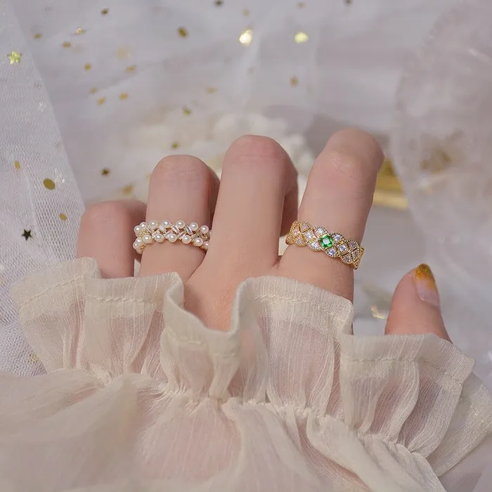 Rings UrbanVinta Emerald Fantasy Ring Set