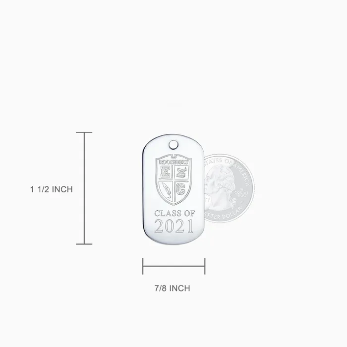Sandy Steven Engravers Necklaces Engravable Mens Sterling Silver Custom Graduation Dog Tag Slider Necklace with Ball Chain Medium